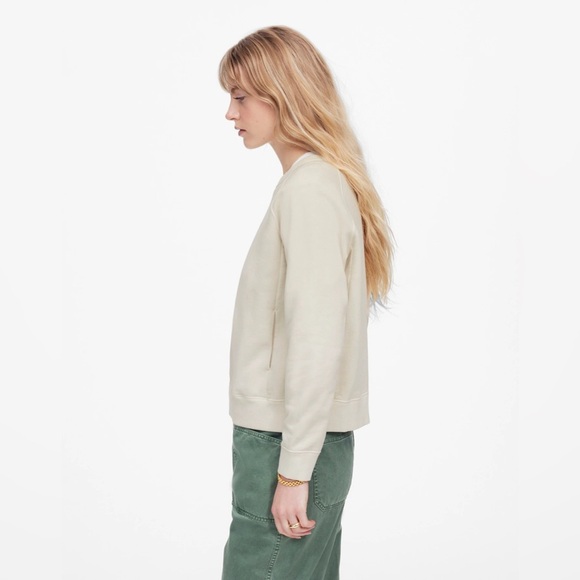 Madewell Cream Garment Dyed Crewneck Sweatshirt Women’s Size XS NEW Pullover - Picture 2 of 6